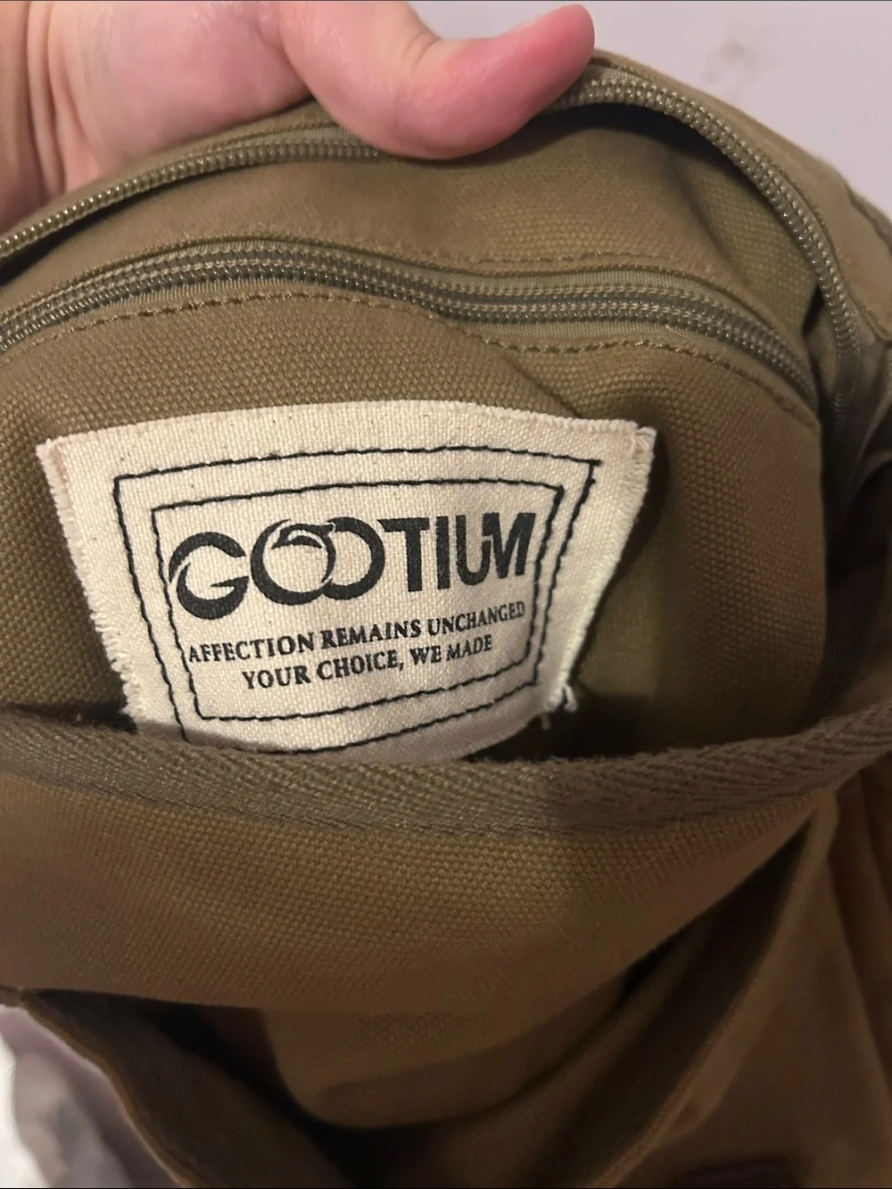 Canvas Messenger Bag for Men in Khaki